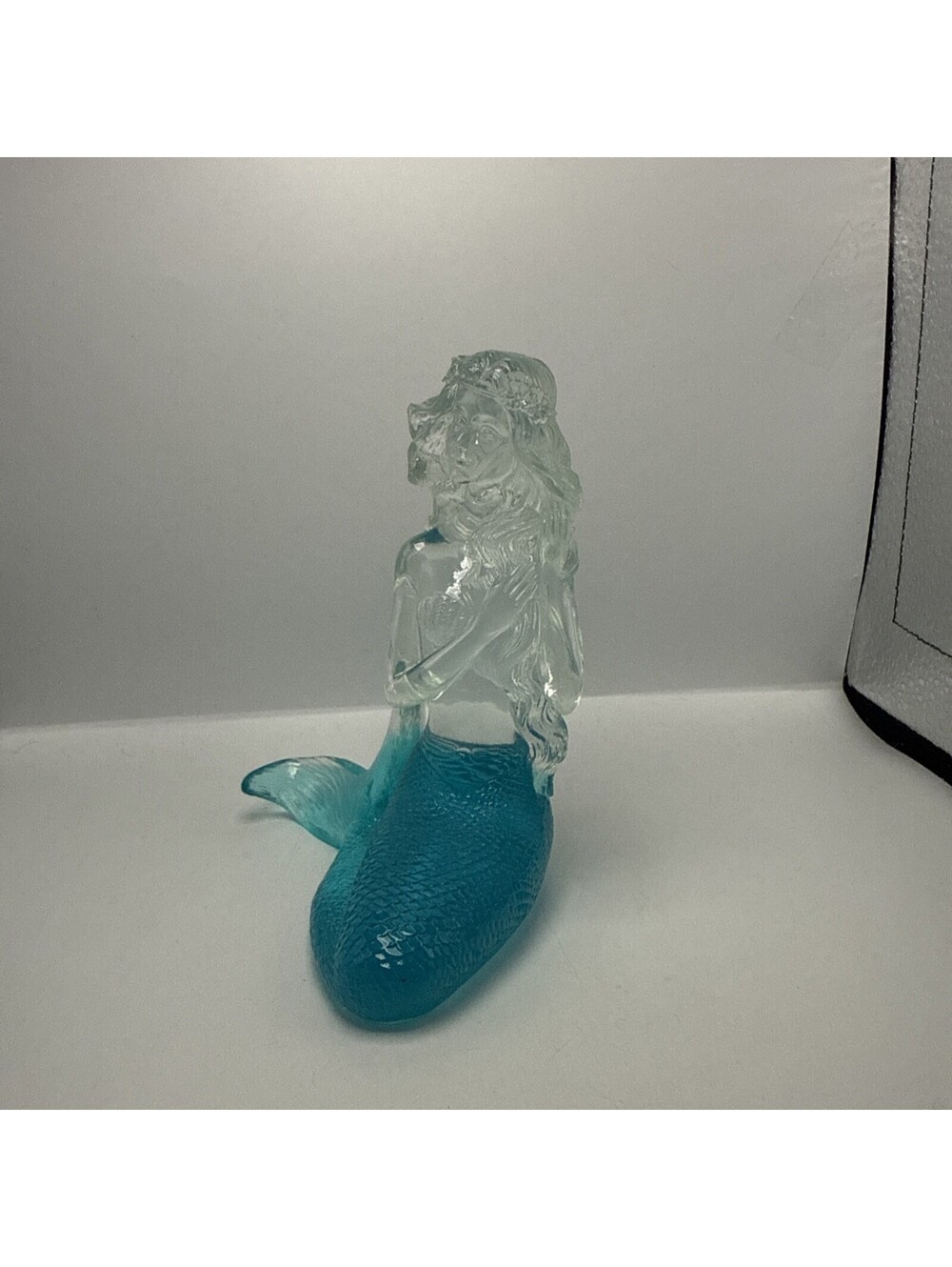 Transparent Resin Mermaid Mythical Fantasy Figurine 4.5” Nautical HomeDecor